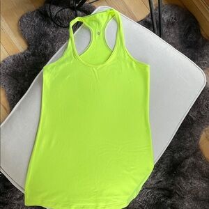 Flawed Lululemon Cool Racerback Tank Top, Highlighter Lime, Size 6